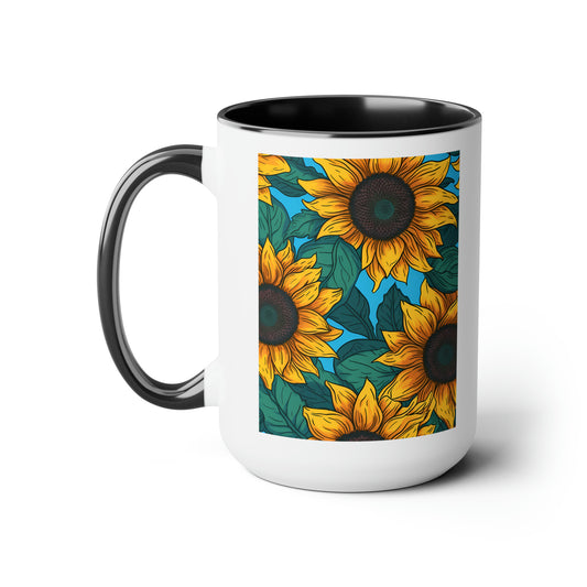 Two-Tone Coffee Mug, Sunflower🌻